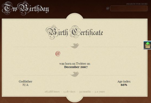 certificate age of a Twitter account